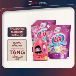 Combo 2 túi nước giặt Lix sạch thơm các hương tặng 1 chai nước xả vải 1.8L - Lixco Việt Nam
