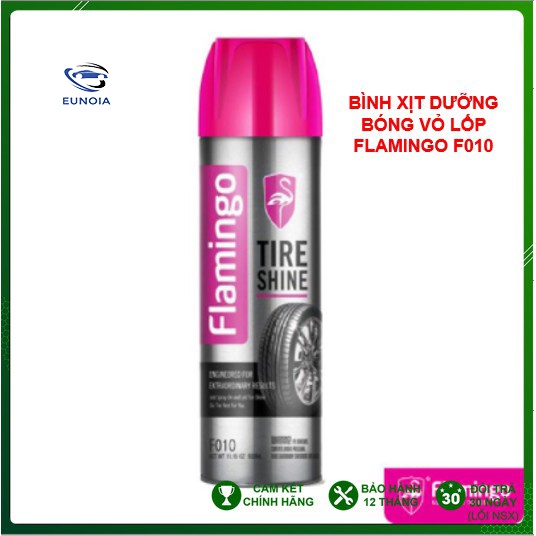Bình Xịt Dưỡng Bóng Vỏ Lốp Oto – Phục Hồi Nhựa Đen FLAMINGO F010 500Ml - Phụ Kiện Đồ Chơi Ô Tô Xe Hơi EUNOIA