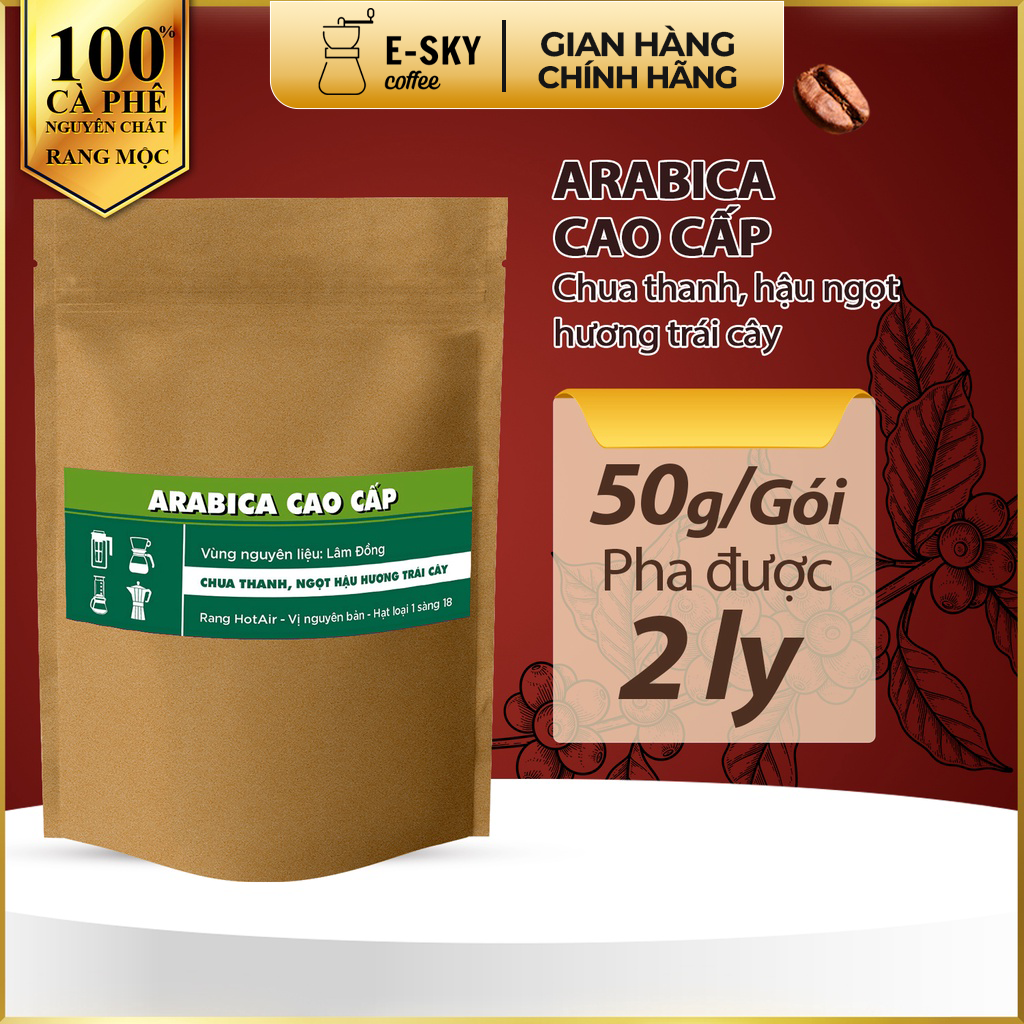 Mẫu thử cà phê rang xay nguyên chất e-sky coffee cafe pha phin 50gr
