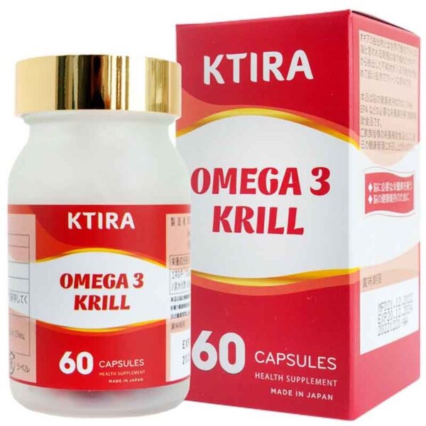 Viên Uống Ktira Omega 3 Krill Hỗ trợ Cải Thiện Tim Mạch, Tăng Cường Trí Nhớ, Thị Lực - Hộp 60 Viên