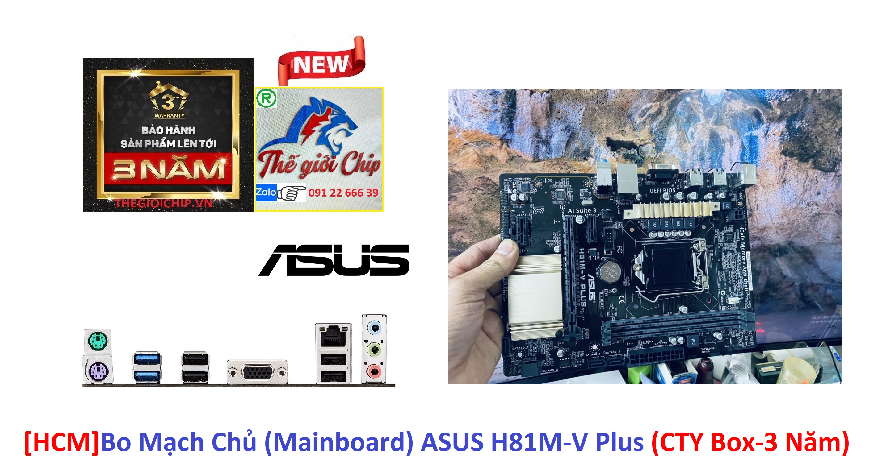 [HCM]Bo Mạch Chủ (Mainboard) ASUS H81M-V Plus (CTY Box-3 Năm)
