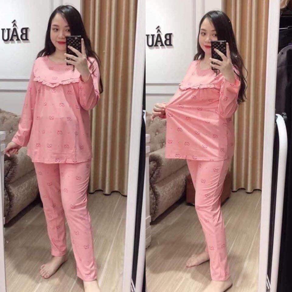 Bộ bầu và sau sinh chất cao cấp, mềm đẹp, áo có kéo khóa bé ti