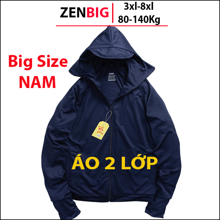 Áo chống nắng big size dành cho người mập người béo từ 80kg, 90kg, 100kg, 110kg, 120kg, 130kg, 140kg dành cho nam béo