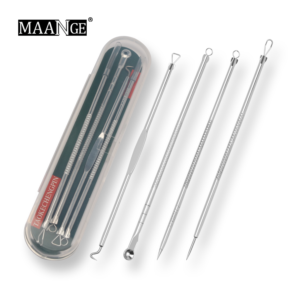 Bộ 4 Que Nặn Mụn Đầu Đen Trứng Cá Mụn Cám Thần Thánh MAANGE 50g