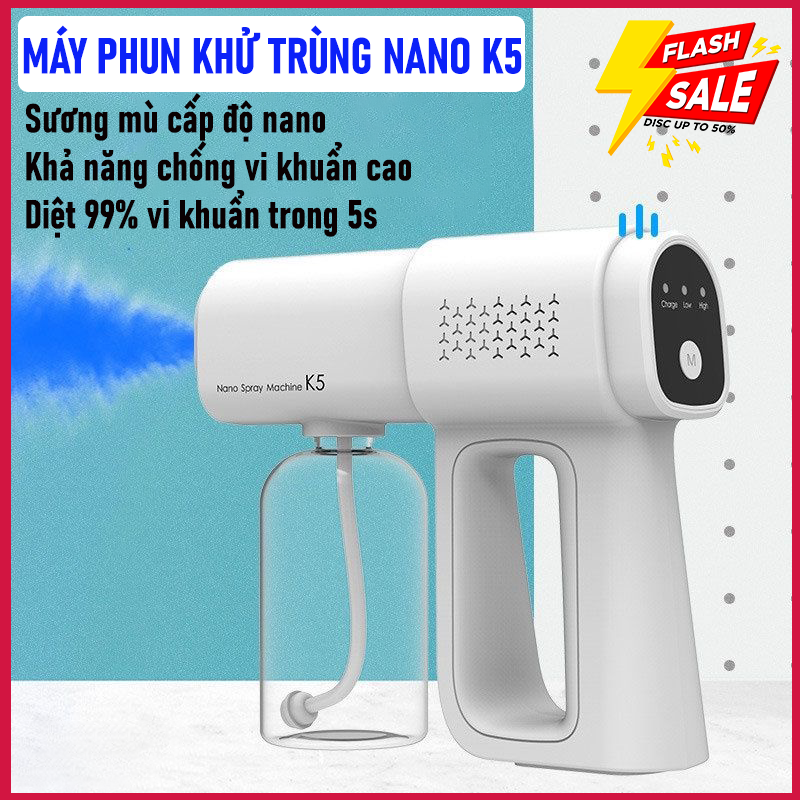 [Chính Hãng] Máy xịt khử khuẩn Nano K5, Máy phun khử khuẩn cầm tay, máy phun sương khử trùng, máy diệt khuẩn, máy phun cồn diệt khuẩn