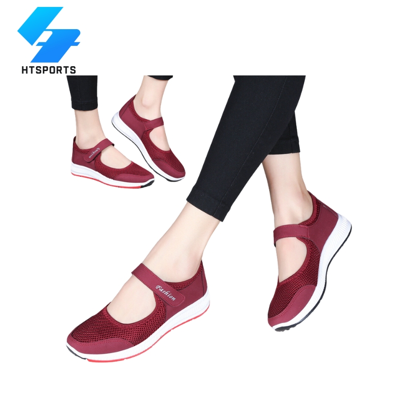 Giày thể thao nữ tập gym đi bộ có quai dán giày lười nữ siêu êm chân, giày vải thể thao phối lưới trẻ trung siêu thoáng đi chơi đi thể dục siêu êm siêu thoáng siêu bền thoải mái