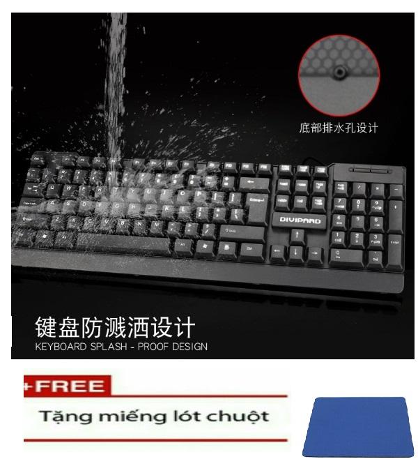 Bàn phím usb có dây divipard d310 tặng lót chuột