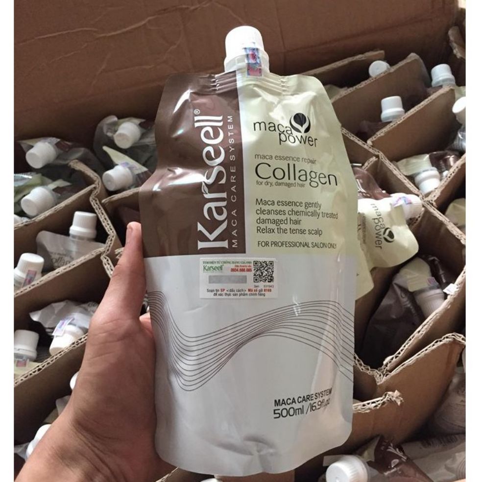 Dầu hấp ủ tóc collagen Karseell maca phục hồi tóc chuyên sâu  500ml