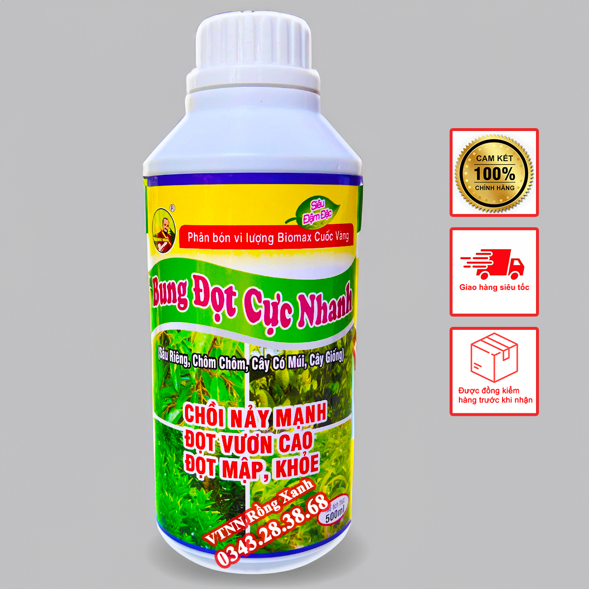 Phân bón đâm chồi vọt đọt mập thân bung chèo xanh cây (500ml)