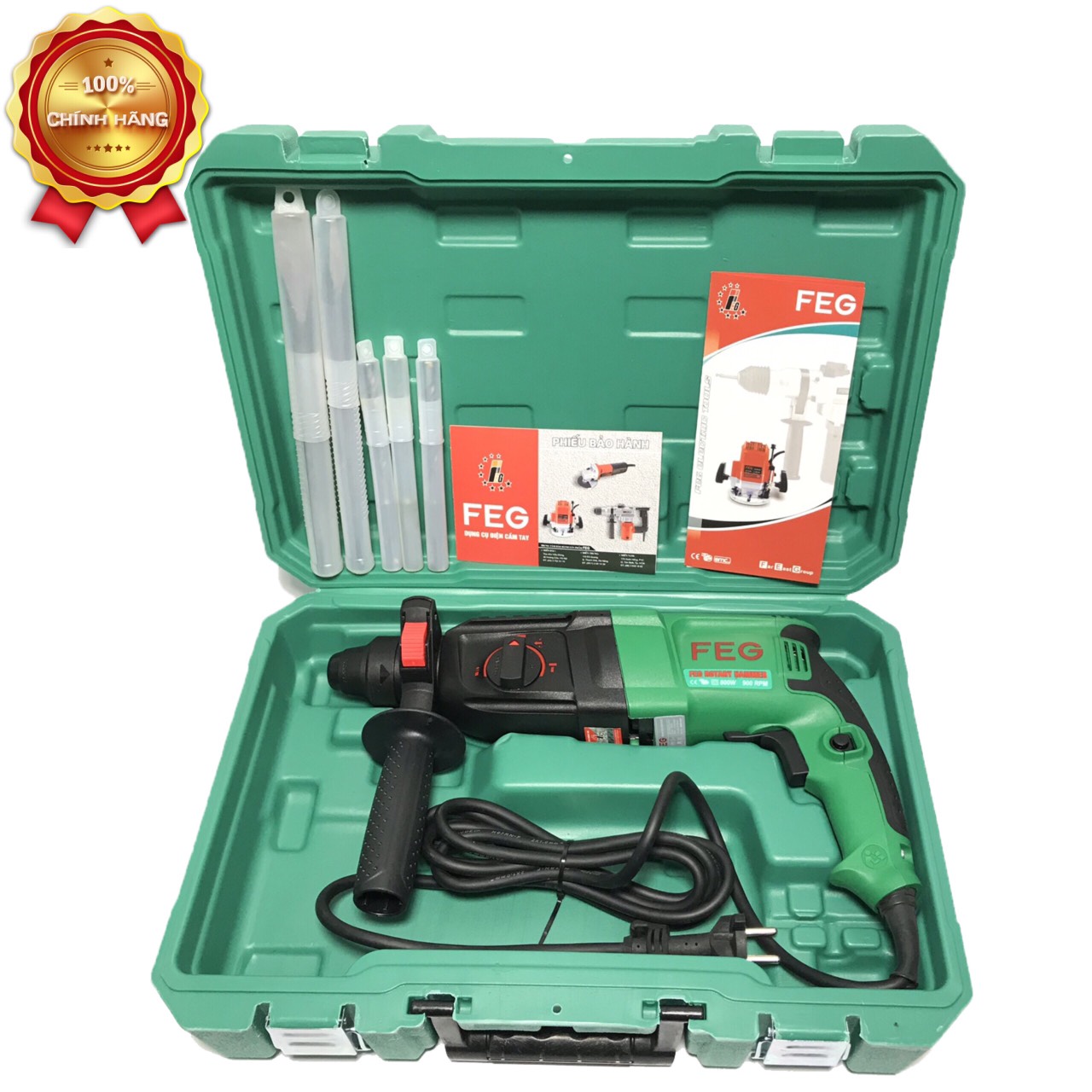 Máy khoan bê tông 3 chức năng feg 2601sre-800w 26mm / khoan bê tông, khoan tường, đục