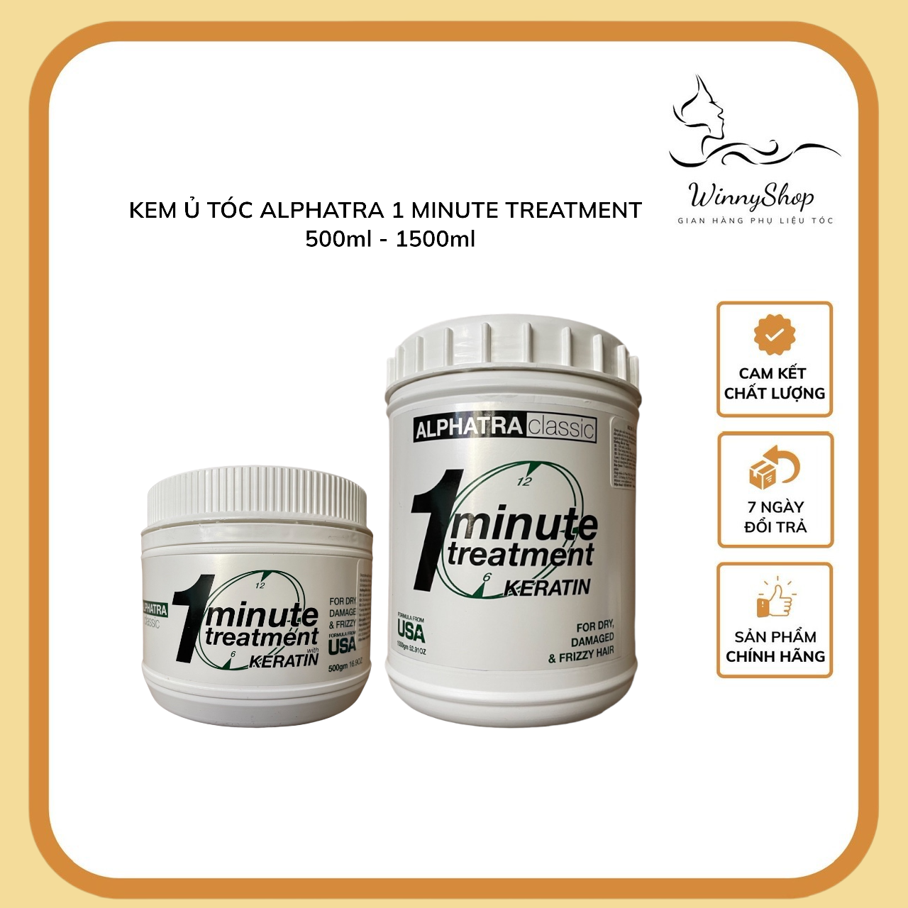 Kem ủ 1 phút one minute treatment alphatra 500ml - 1500ml