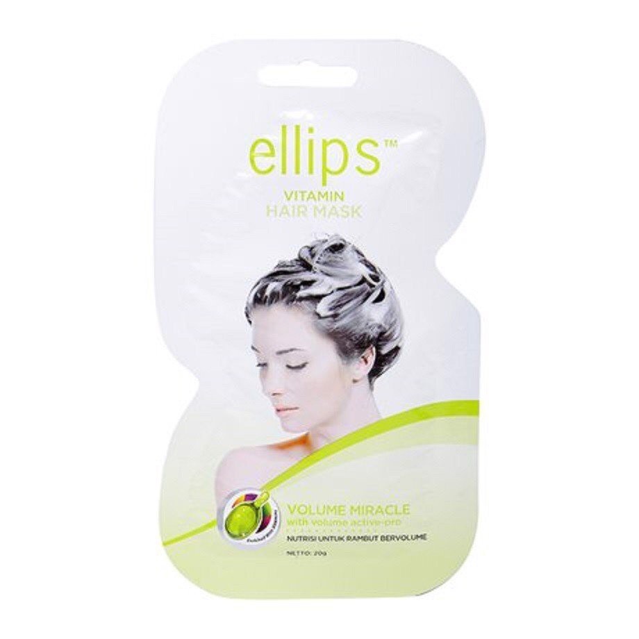 Kem ủ tóc Ellips Vitamin Hair Mask gói 20g cho tóc bồng bềnh màu xanh