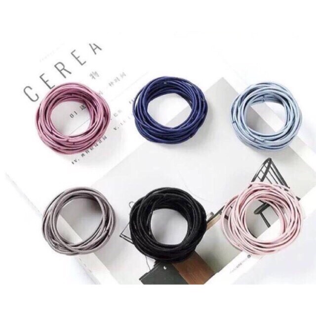 Set 100 dây buộc tóc mix đủ màu