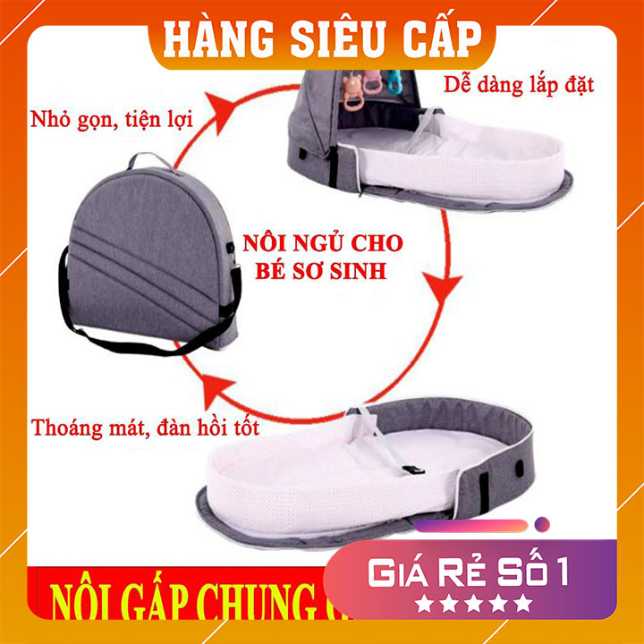 Giường nôi di động cho bé có màn/ mùng kèm thú treo nhiều màu lựa chọn, có thể gấp gọn tiện lợi hơn giường cũi cho bé, giường ngủ riêng cho bé, nôi gấp gọn, nôi vải, nôi di động, nôi vải cho bé giá rẻ, nôi xách tay MBGIUONG