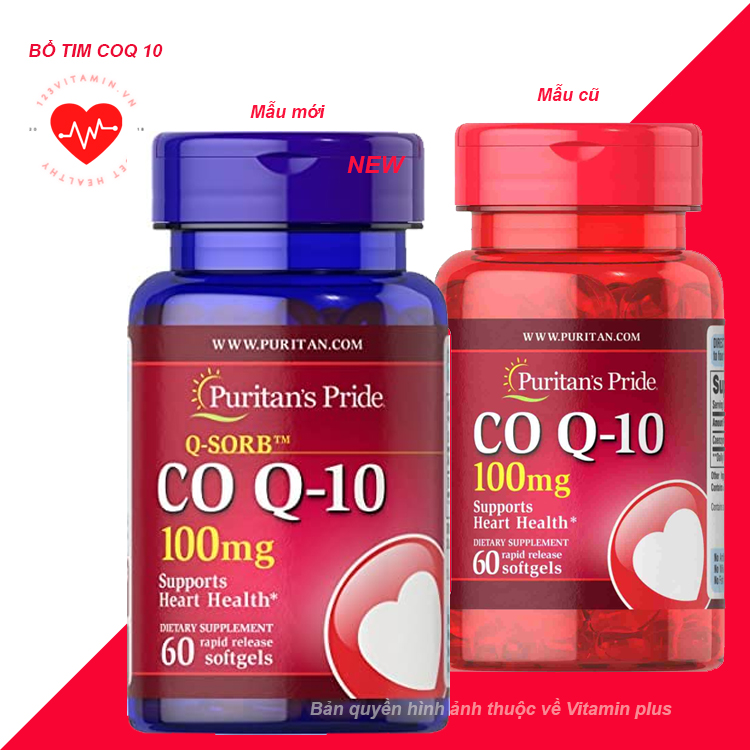 Viên uống giảm cholesterol, tăng cường sức khỏe tim mạch Puritan's Pride Q-Sorb Co Q-10 100mg 60 viên.