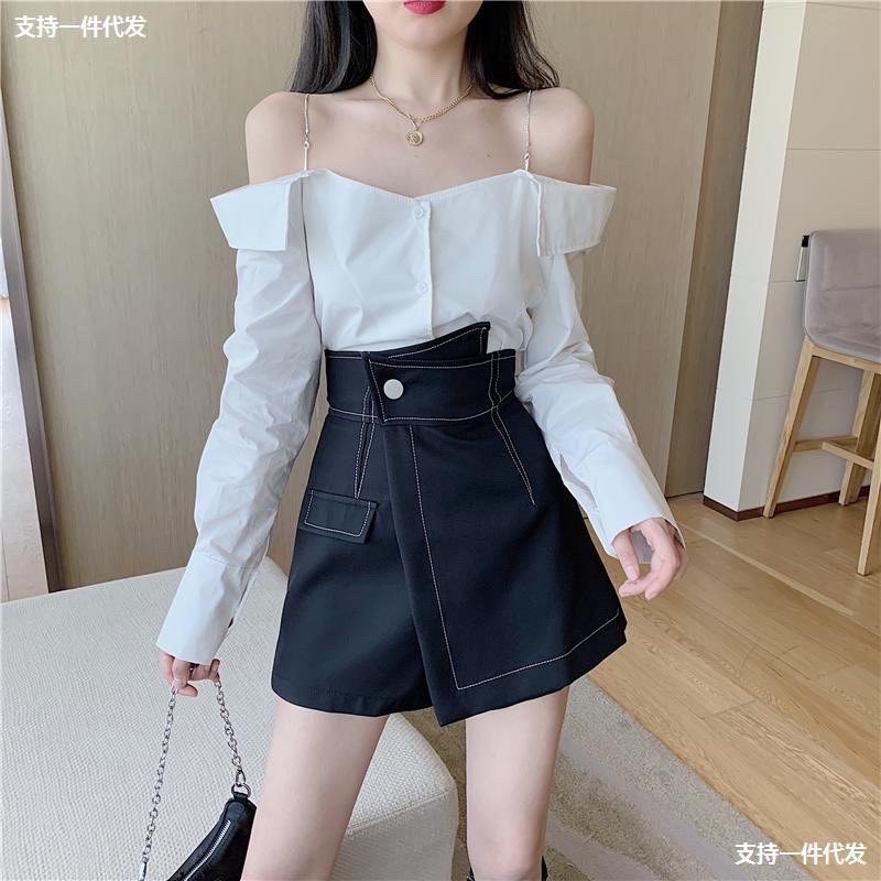 Chân váy chữ a, quần giả váy chỉ nổi lưng cao tôn dáng