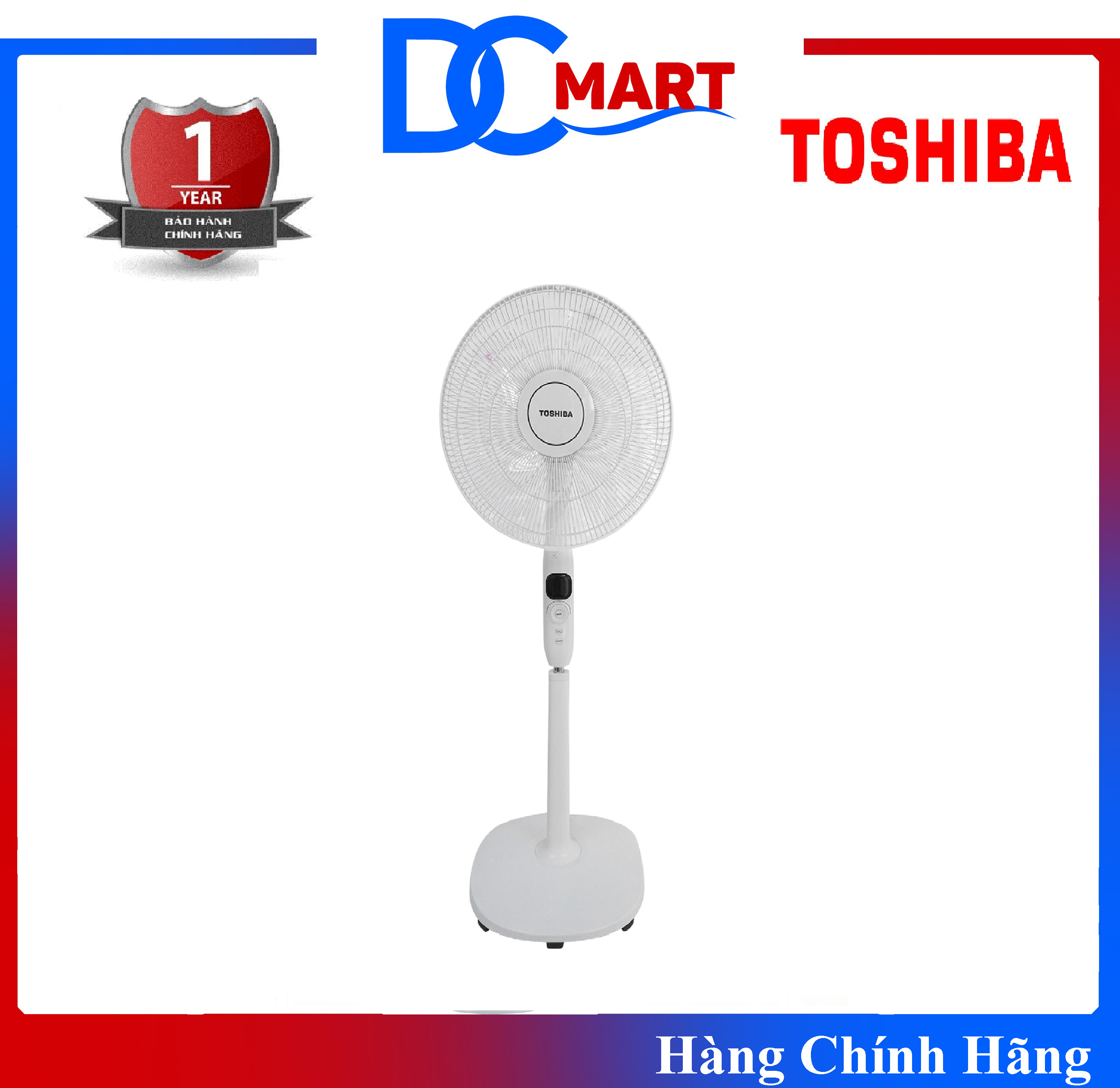 Quạt đứng remote Toshiba FLSD10VN Màu Xám Trắng Bảo Hành