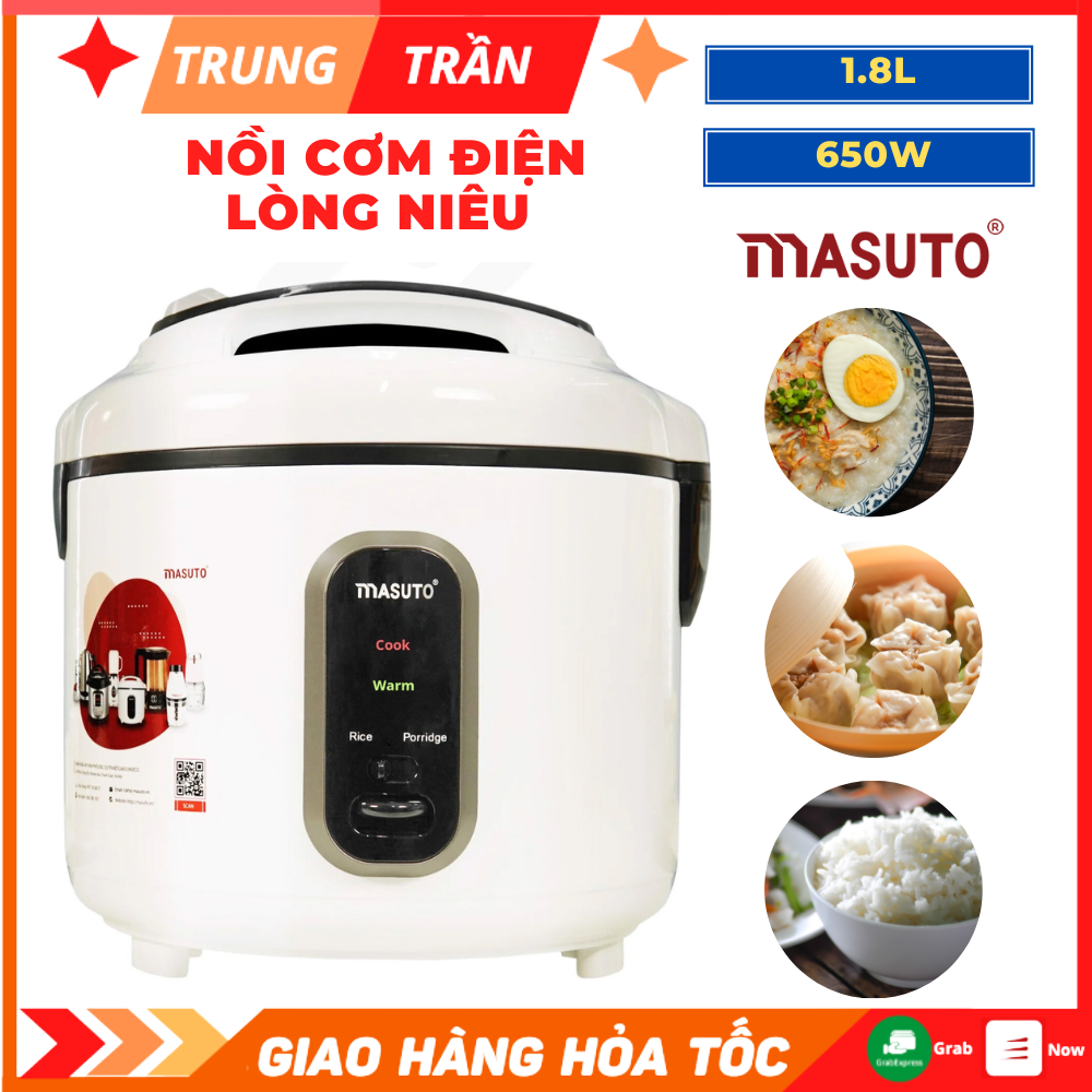 Nồi cơm điện lòng niêu Masuto GS-30P 1,8L công suất 650W Nồi cơm điện lòng niêu Masuto GS-30P chống dính cao cấp Nồi cơm điện Masuto GS-30P Nồi cơm điện lòng niêu nấu ngon vị truyền thống có thể nấu cơm cháy bảo hành 12 tháng.