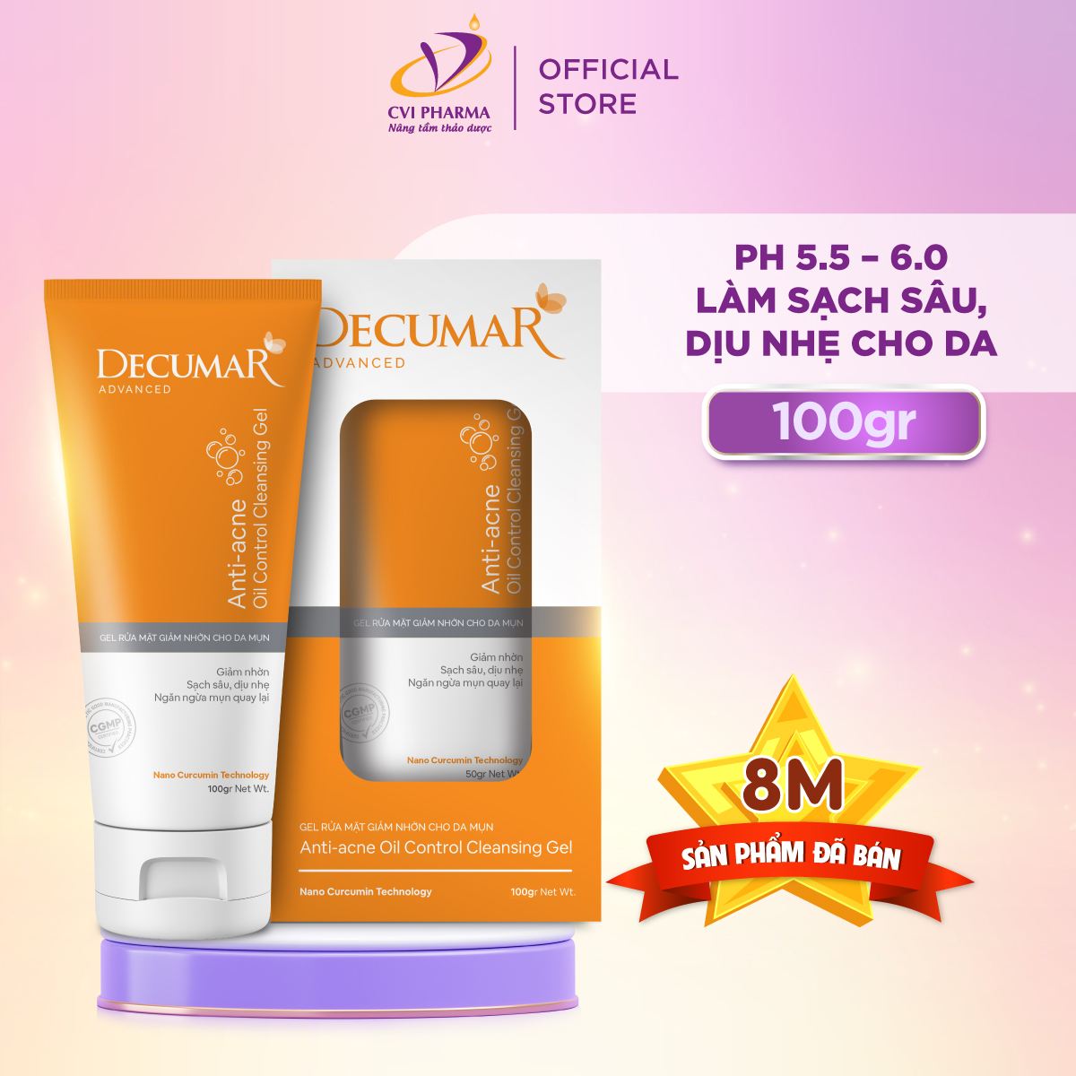 Sữa rửa mặt dạng Gel Decumar Clean Advanced 100gr kiểm soát nhờn mụn hoàn toàn mới