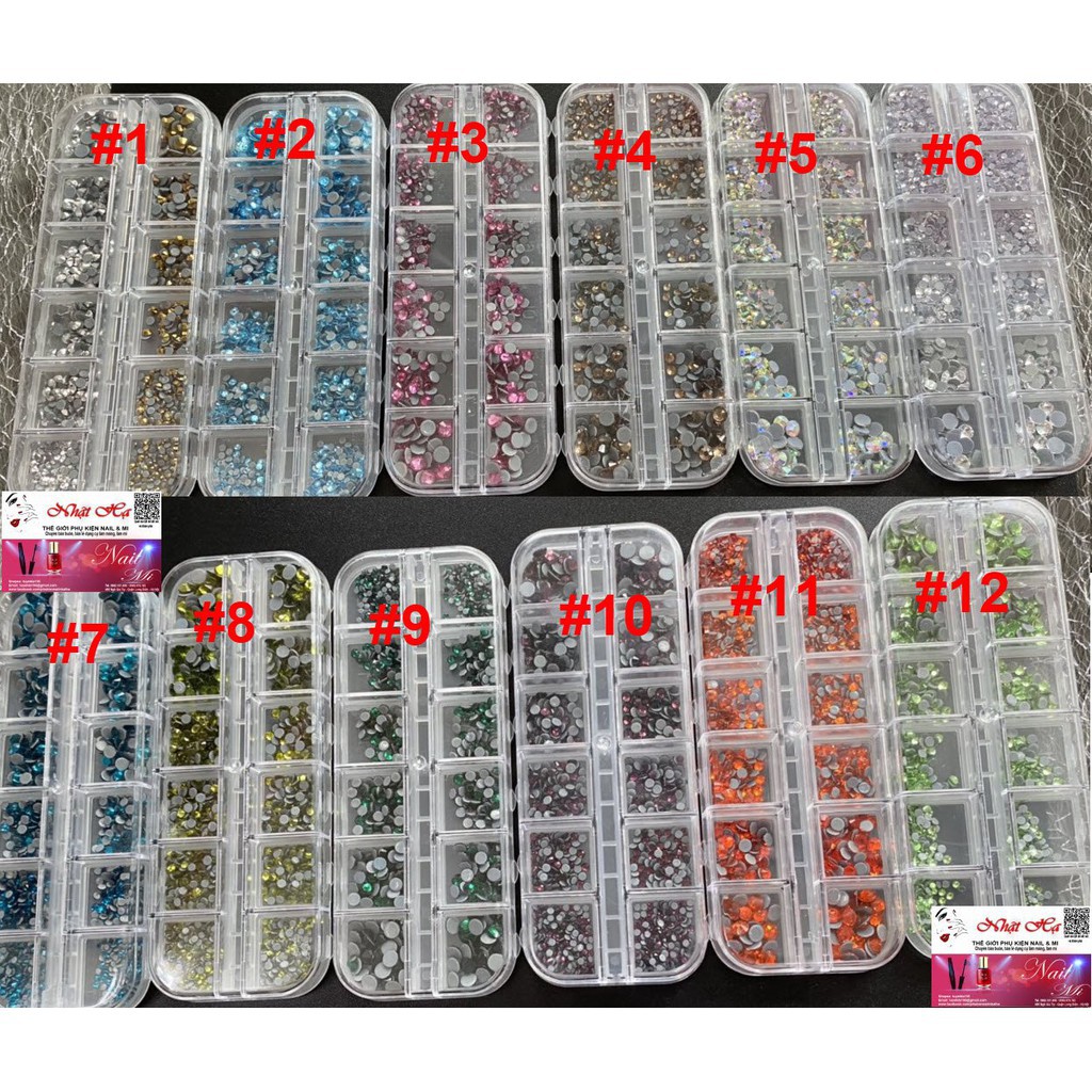Đá Chân Keo Mixsize Siêu Sáng - phụ kiện nails minh anh