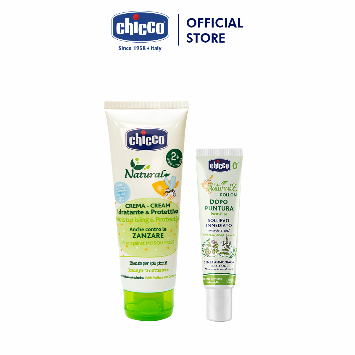 Combo 1 kem đa năng xua muỗi Chicco + 1 lăn bôi vết muỗi đốt, côn trùng cắn Chicco