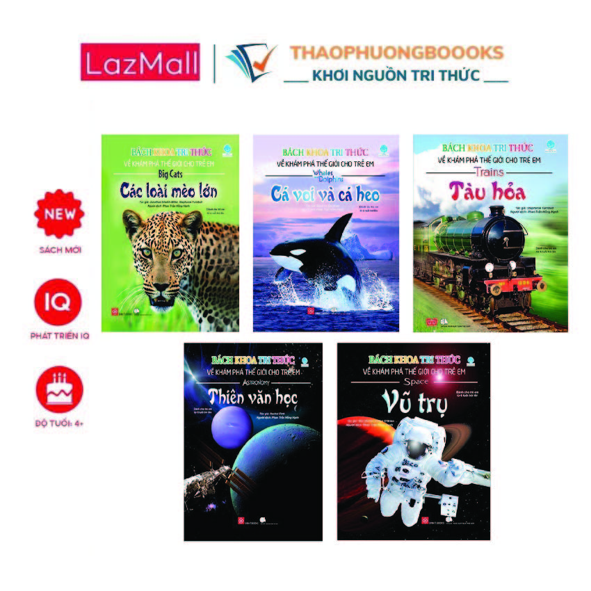 Bách khoa tri thức về khám phá thế giới cho trẻ em cho bé từ 6 tuổi gồm nhiều chủ đề vũ trụ, trái đất, động vật, thực vật, khoa học kỹ thuật và xã hội-thaophuongbooks