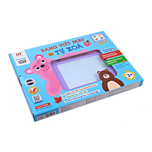 Bảng tự xóa size lớn 42x32 4 màu Hoàng Thu HT7900 - Luyện chữ, tập tô cho bé cho bé 3+