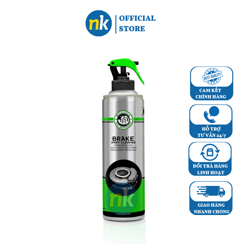 Chai xịt vệ sinh sạch thắng đĩa megacools brake part cleaner 500ml - làm sạch bụi bẩn chống kêu rít phanh đĩa