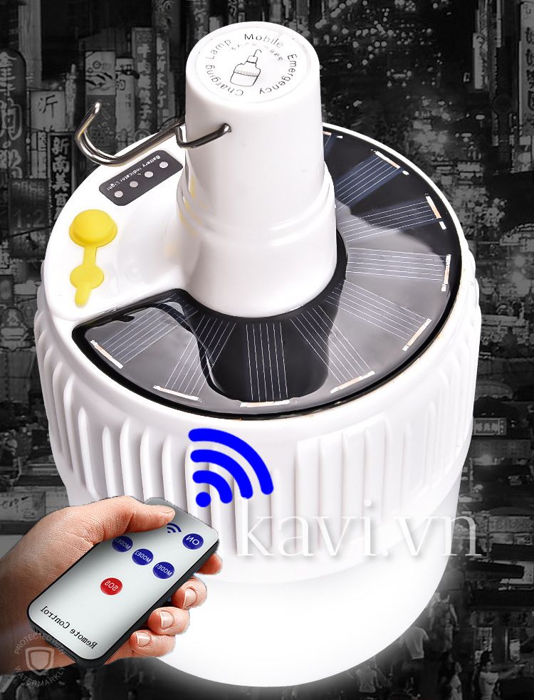 Đèn LED tích điện-Đèn năng lượng mặt trời công suất 100W, 42 bóng LED siêu sáng-5 chế độ sáng-có điều khiển từ xa