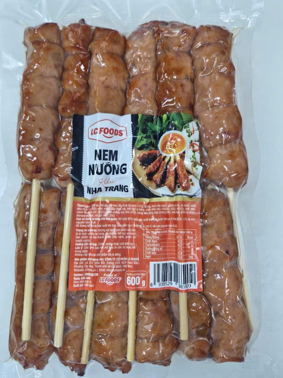 NEM NƯỚNG NHA TRANG LCFOOD - túi 600g 12 cây (giao hcm)