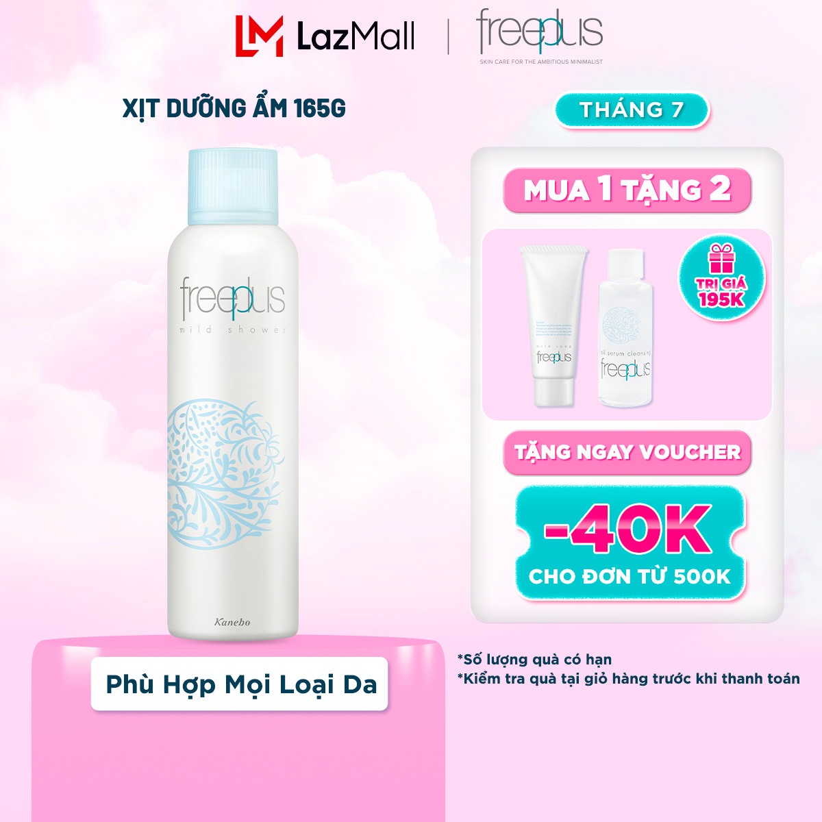 Xịt dưỡng ẩm freeplus 165g