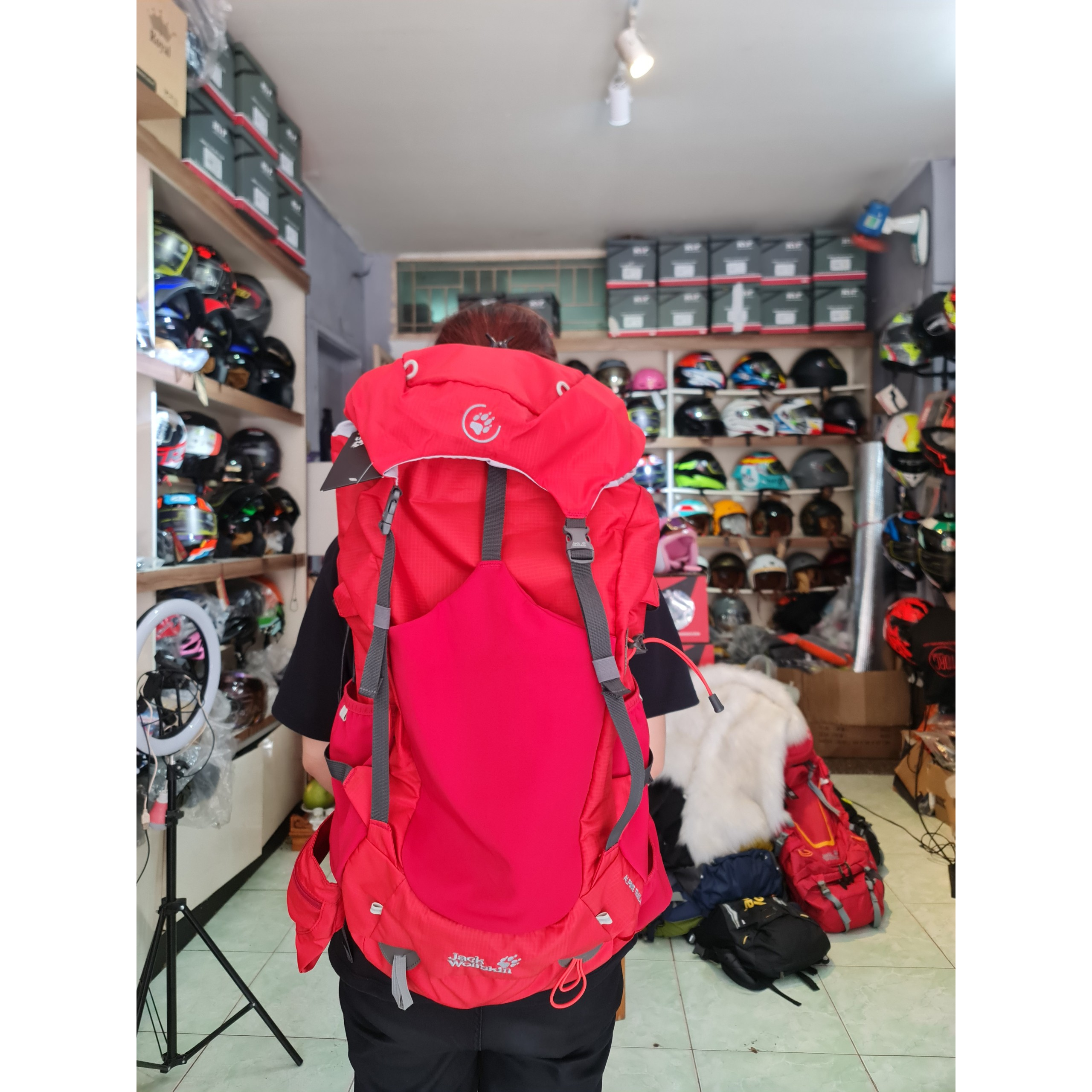 Balo Jack Wolfskin 40 lít màu đỏ chính hãng