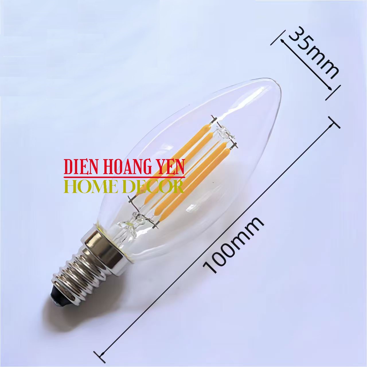 Bóng đèn led nến giả dây tóc edision 4 đường led - 4w đuôi e14