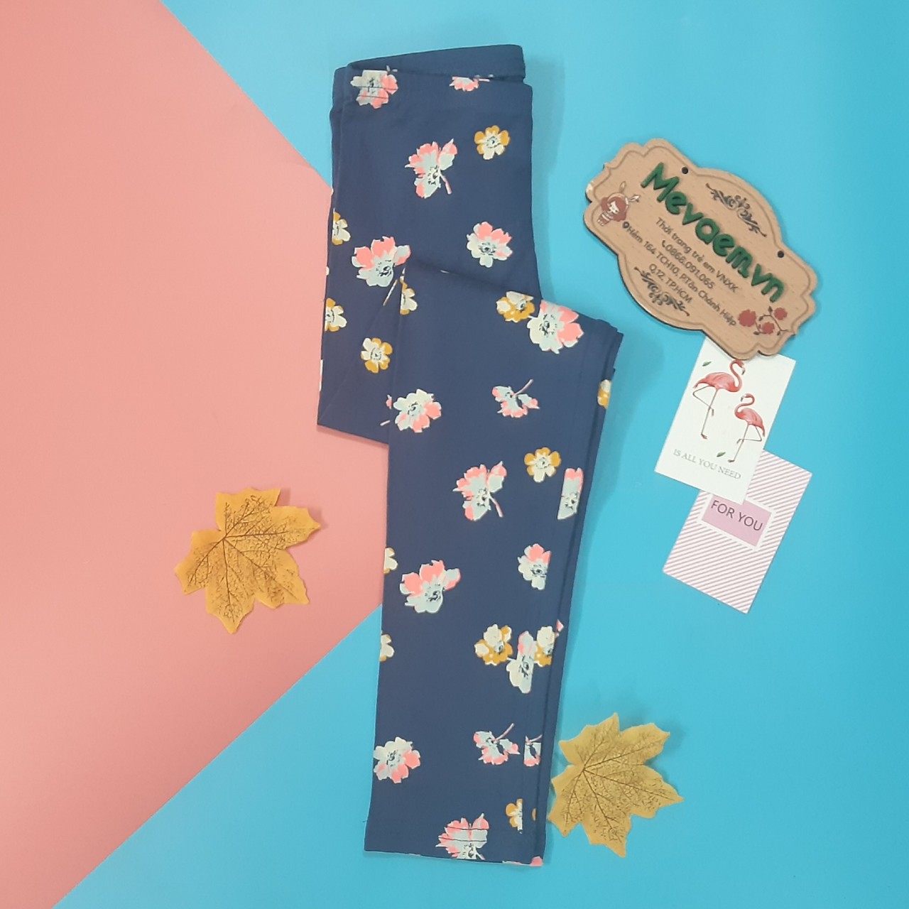 Quần legging bg old navy xanh hoa