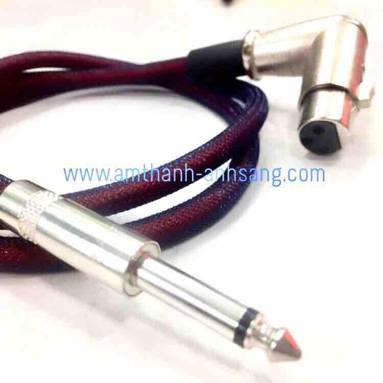 Dây tín hiệu Jack 6 ly thẳng sang canon cái cong 01 dây Jack 6.35mm ra canon cái cong loại bọc giáp bảo vệ