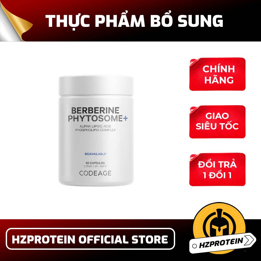 CODEAGE Berberine Phytosome+ 60 Viên Nang Thực Vật – Hỗ Trợ Đường Huyết & Chuyển Hóa