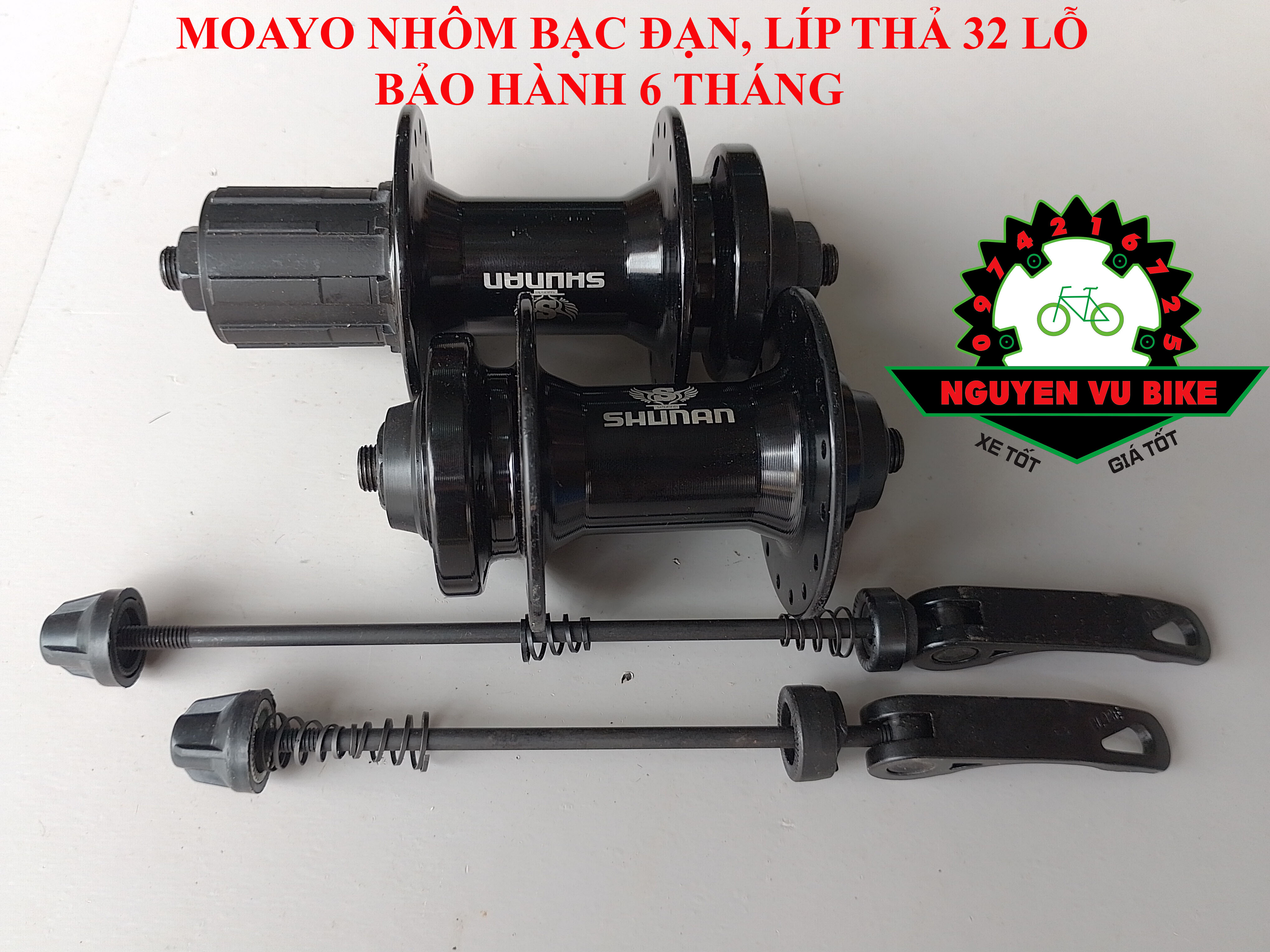 Đùm, Moayo nhôm xe đạp chạy bạc đạn, phanh đĩa, líp thả 32, 36 lỗ cao cấp