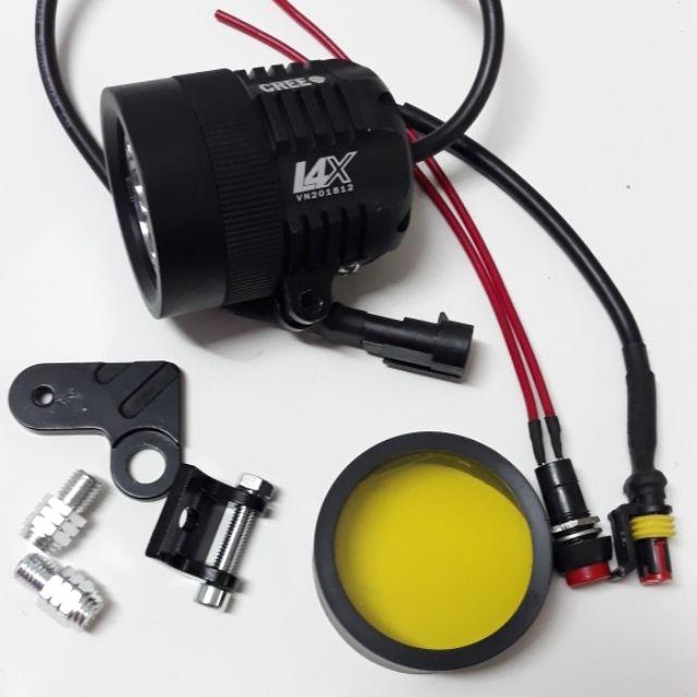 Đền trợ sáng L4X,Cree T6.Tặng pát chân gương+công tắc +len vàng chống  phá sương