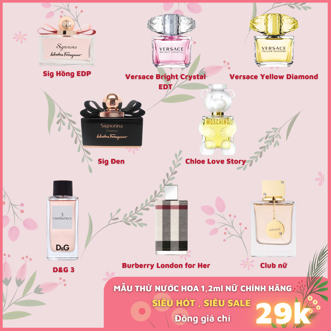 Mẫu thử nước hoa nữ chính hãng dung tích 1,2ml dạng chấm