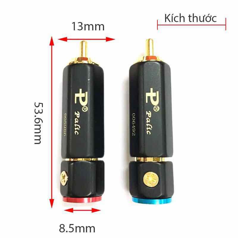 Jack AV hoa sen Palic cao cấp chính hãng khóa mạ vàng bắt vít - Rắc AV vặn ốc - 1 chiếc