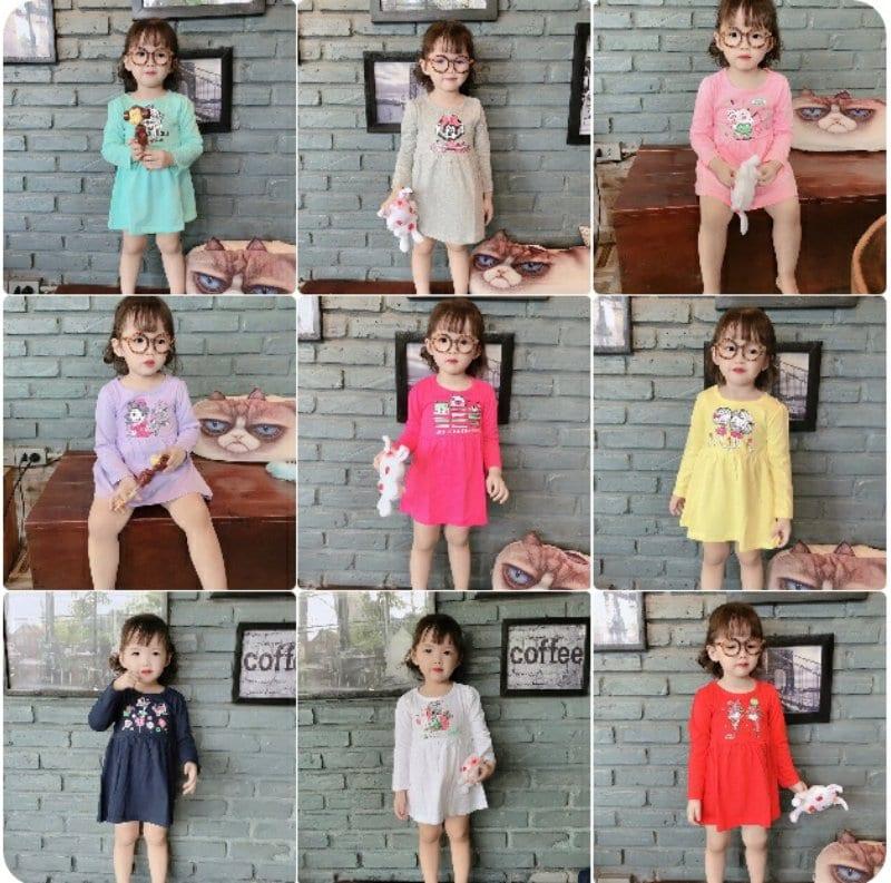 váy thu đông dài tay bé gái-cotton xuất dư sai 1 đến 7 tuổi