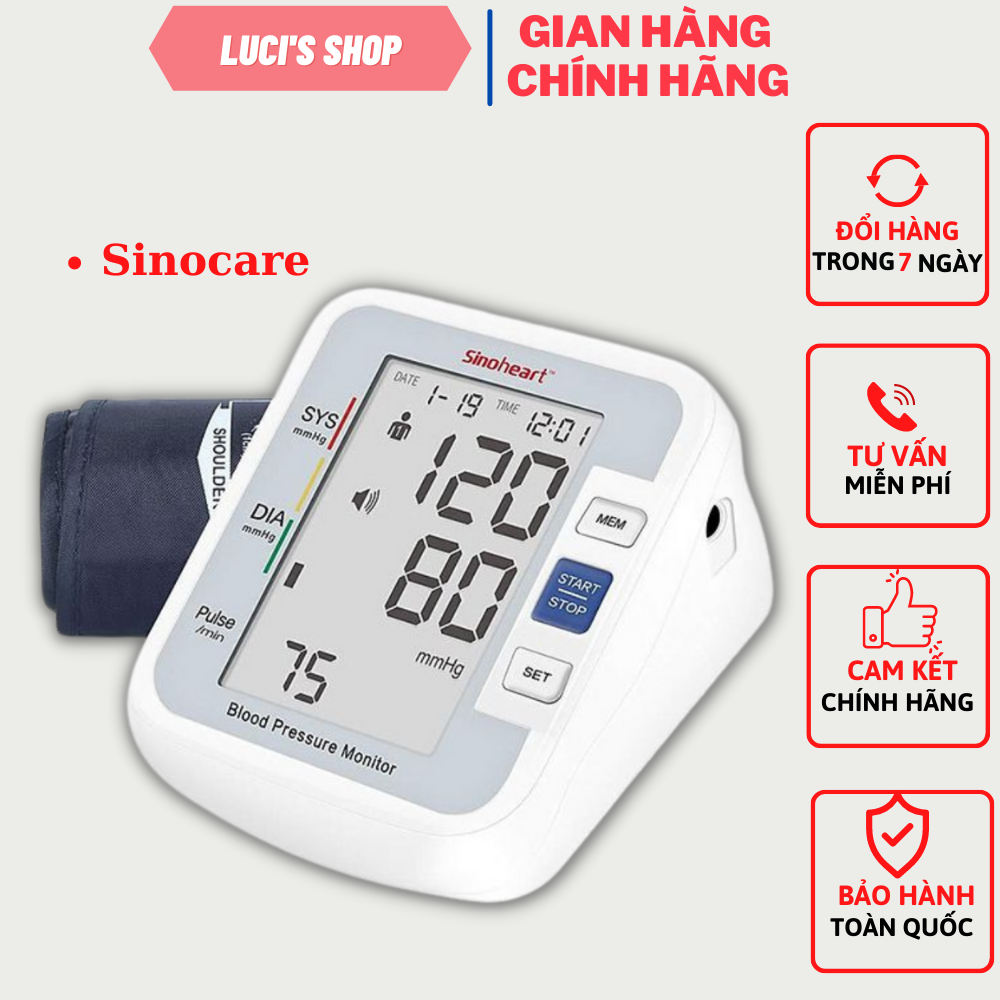 Máy đo huyết áp bắp tay Sinoheart BA-801 - Sinocare Công nghệ Đức
