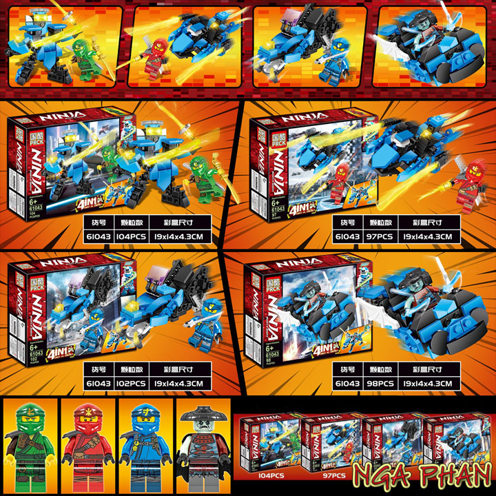 Ninja đại chiến samurai băng giá ninjago đồ chơi xếp hình lắp ráp lego prck
