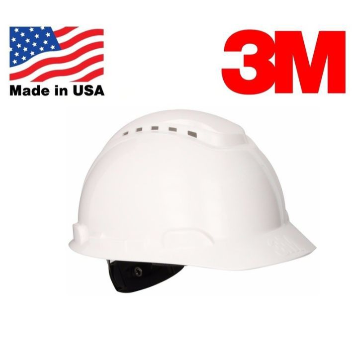 Mũ bảo hộ lao động 3m h-701v - có lỗ tháng khí - đã gồm quai nón - hàng chính hãng 3m