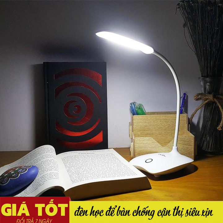 [TẶNG VÒNG TỲ HƯU] - Đèn học led chống cận thị để bàn cảm ứng có tích điện (Trắng)