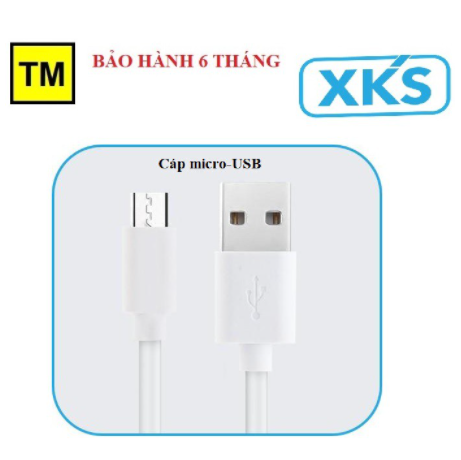 [Chính hãng] Dây sạc nhanh 2A vỏ nhựa dẻo micro-USB màu trắng/đen XKS (bảo hành 6 tháng)