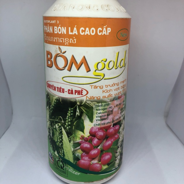 Phân bón lá cao cấp Bom gold 500ml, chất lượng đảm bảo an toàn đến sức khỏe người sử dụng, cam kết hàng đúng mô tả