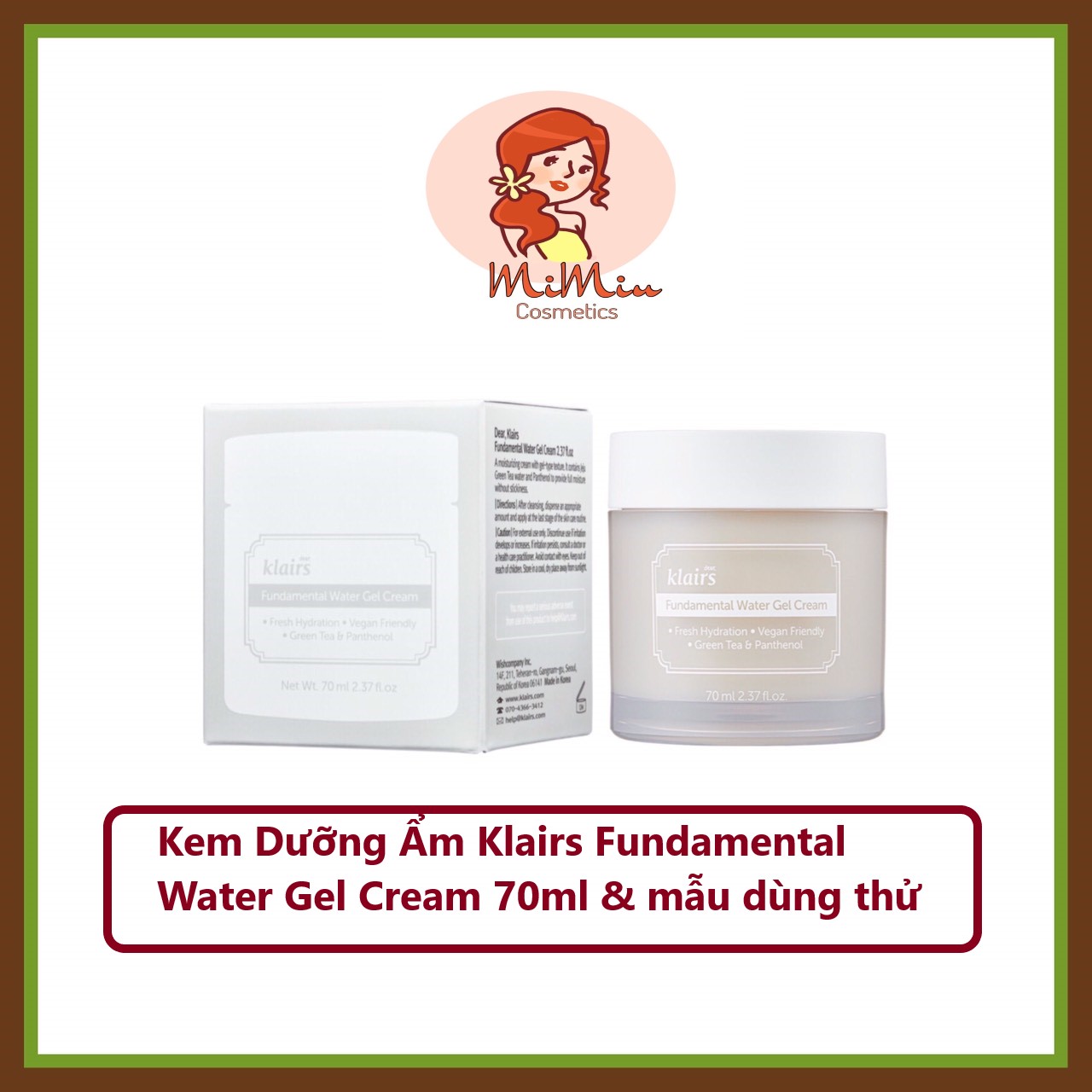 Kem Dưỡng Ẩm Klairs Fundamental Water Gel Cream