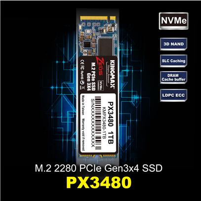 [Trả góp 0%]Ổ Cứng SSD Kingmax Zeus PX3480 NVMe M.2 2280 PCIe 1TB