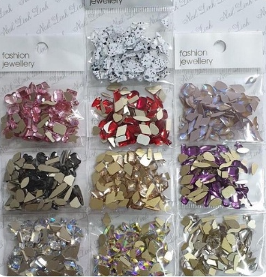 Set đá hàn 100 viên chân bằng - mix kiểu trang trí móng nail samsam